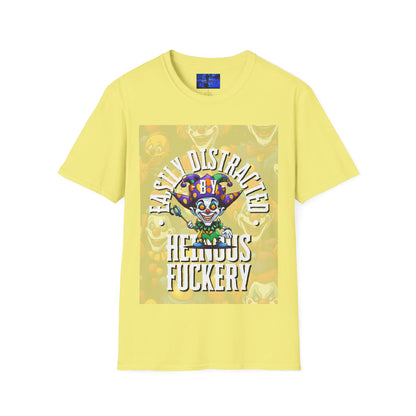 Easily Distracted by Heinous Fuckery Little Jincs Light colors Unisex T-Shirt by cypherpunkgear.com
