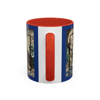 Yōkai Happy Halloween Dark Blue Accent Mug by CreepyCrafts.boo