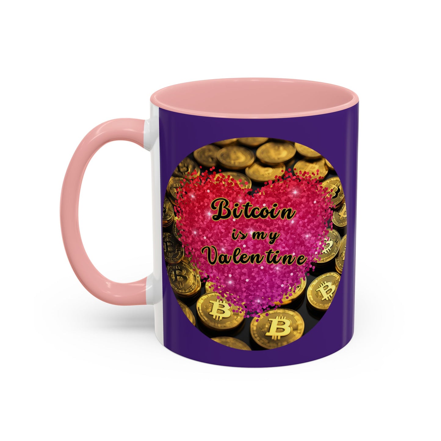 Bitcoin is My Valentine Purple Accent Mug by cypherpunkgear.com