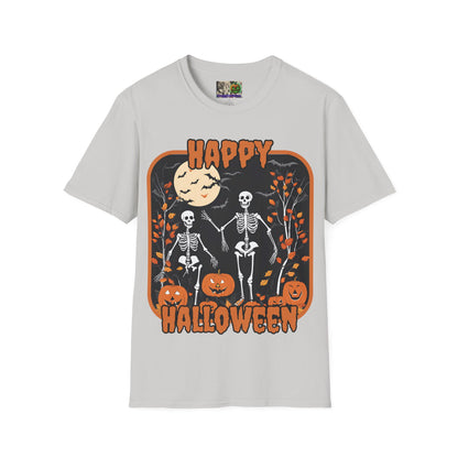 Spooktacular Skeletons of Halloween Light colors Unisex T-shirt by CreepyCrafts.boo