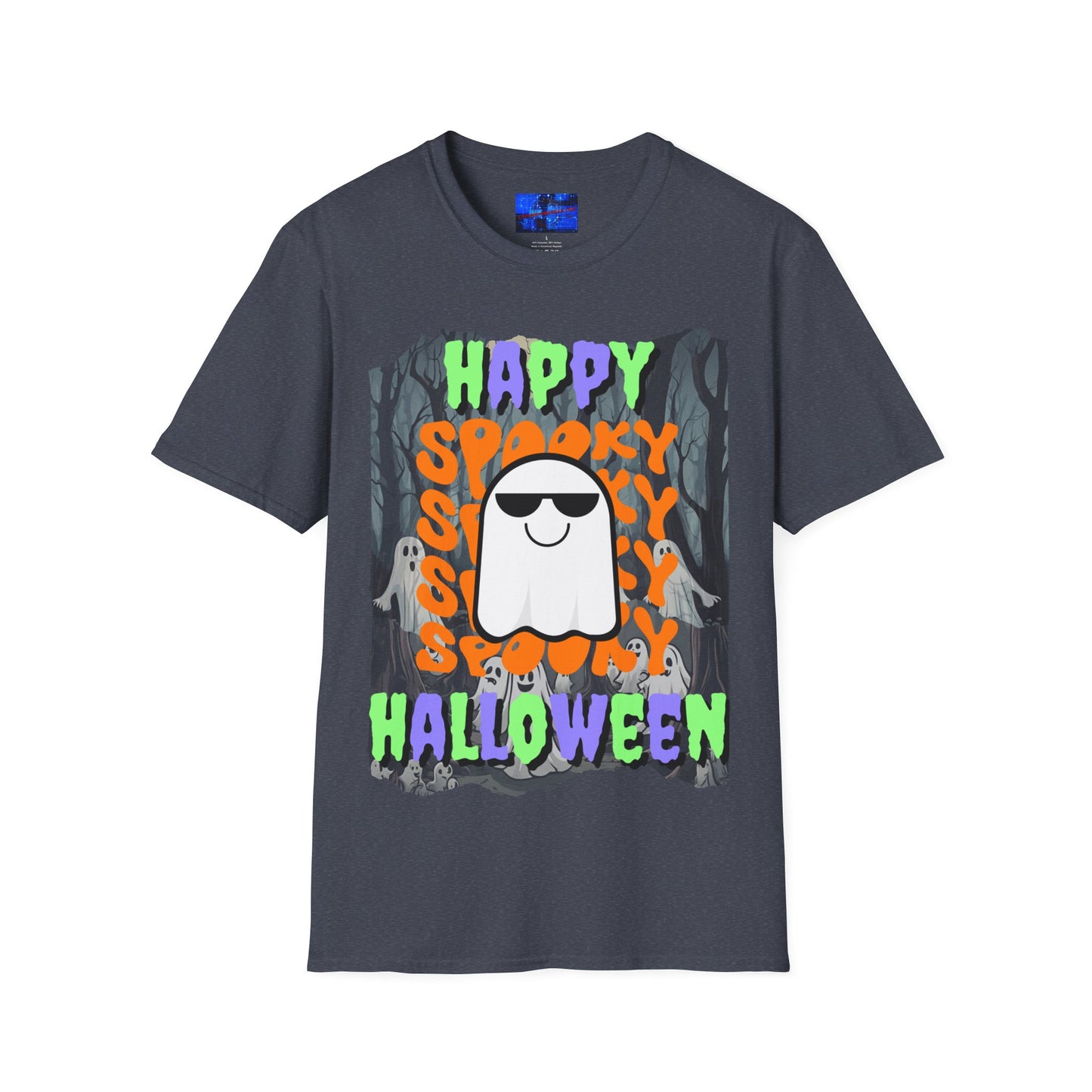 Spooky Happy Halloween Ghost MXfont Unisex T-Shirt by cypherpunkgear