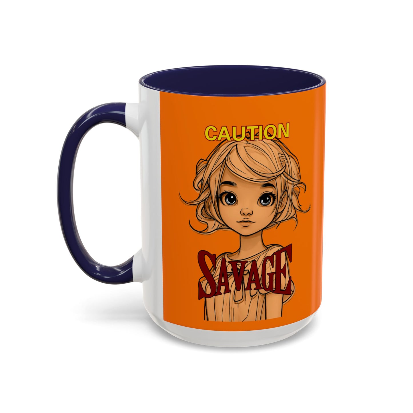 Caution, Savage Orange Accent Mug by cypherpunkgear.com