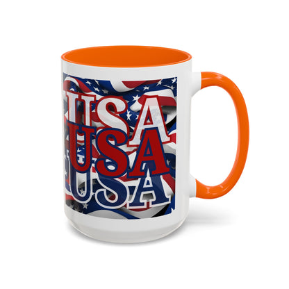 USA Red font Center Patriot Accent Mug by cypherpunkgear.com