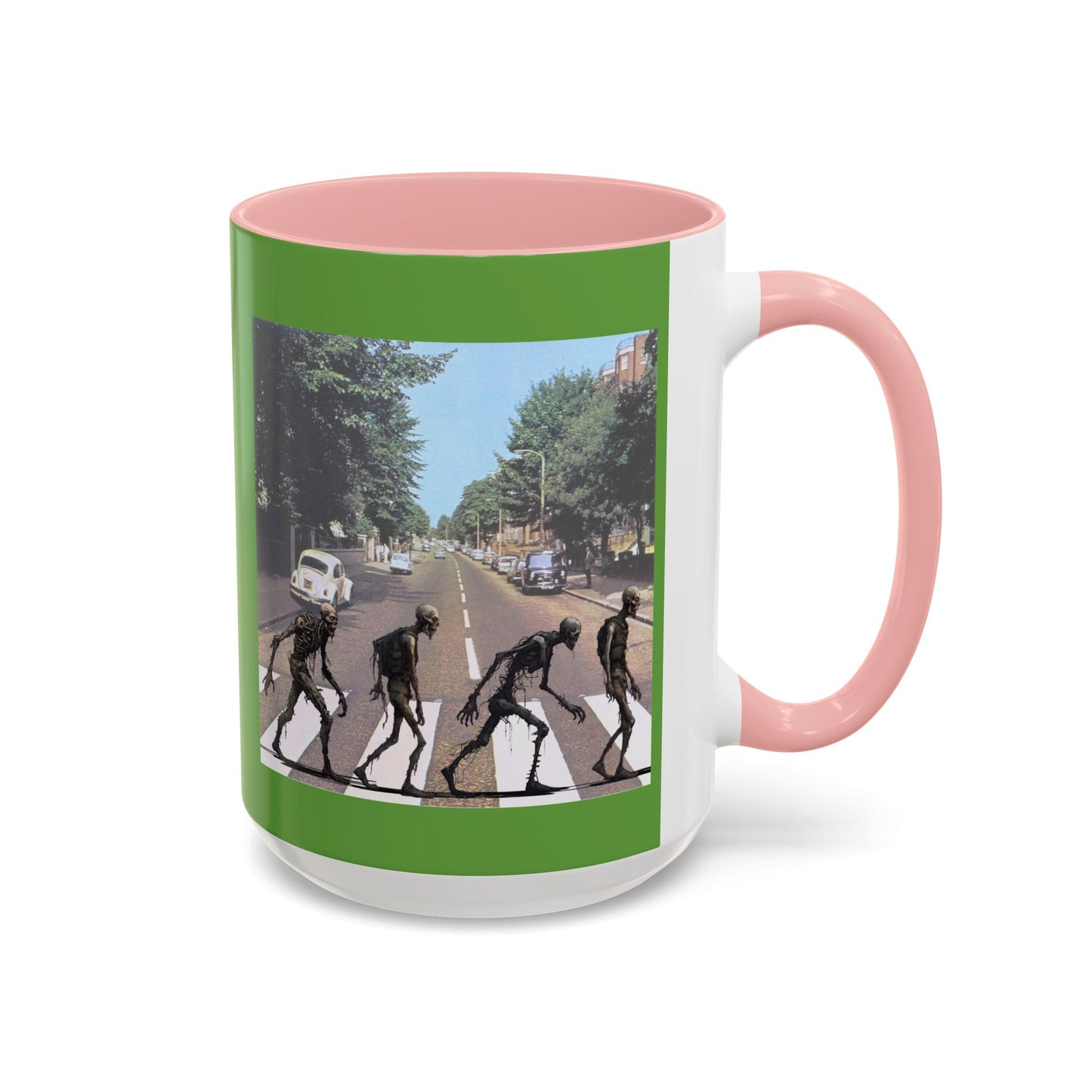 2-sided, Scabby Road Green Accent Mug by CreepyCrafts.boo
