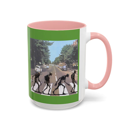 2-sided, Scabby Road Green Accent Mug by CreepyCrafts.boo