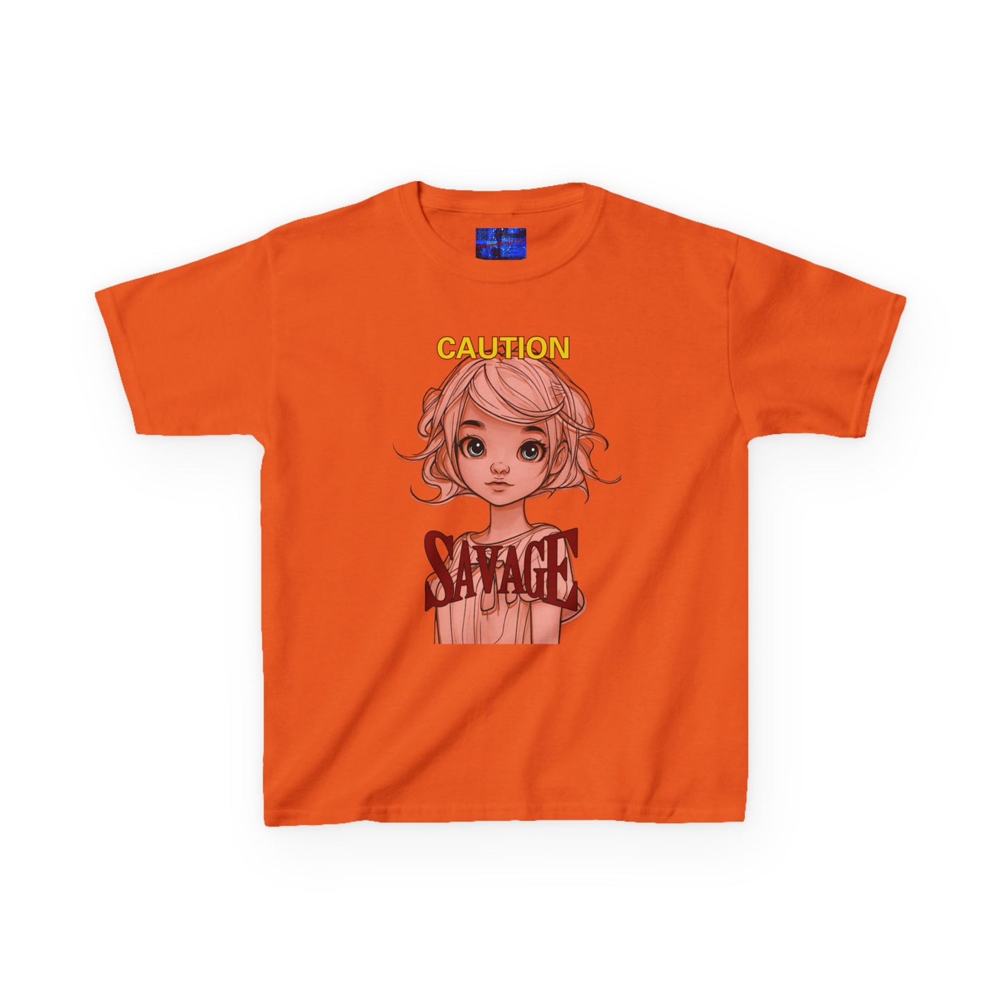 Caution: Small but Savage Kids Heavy Cotton Tee by cypherpunkgear.com