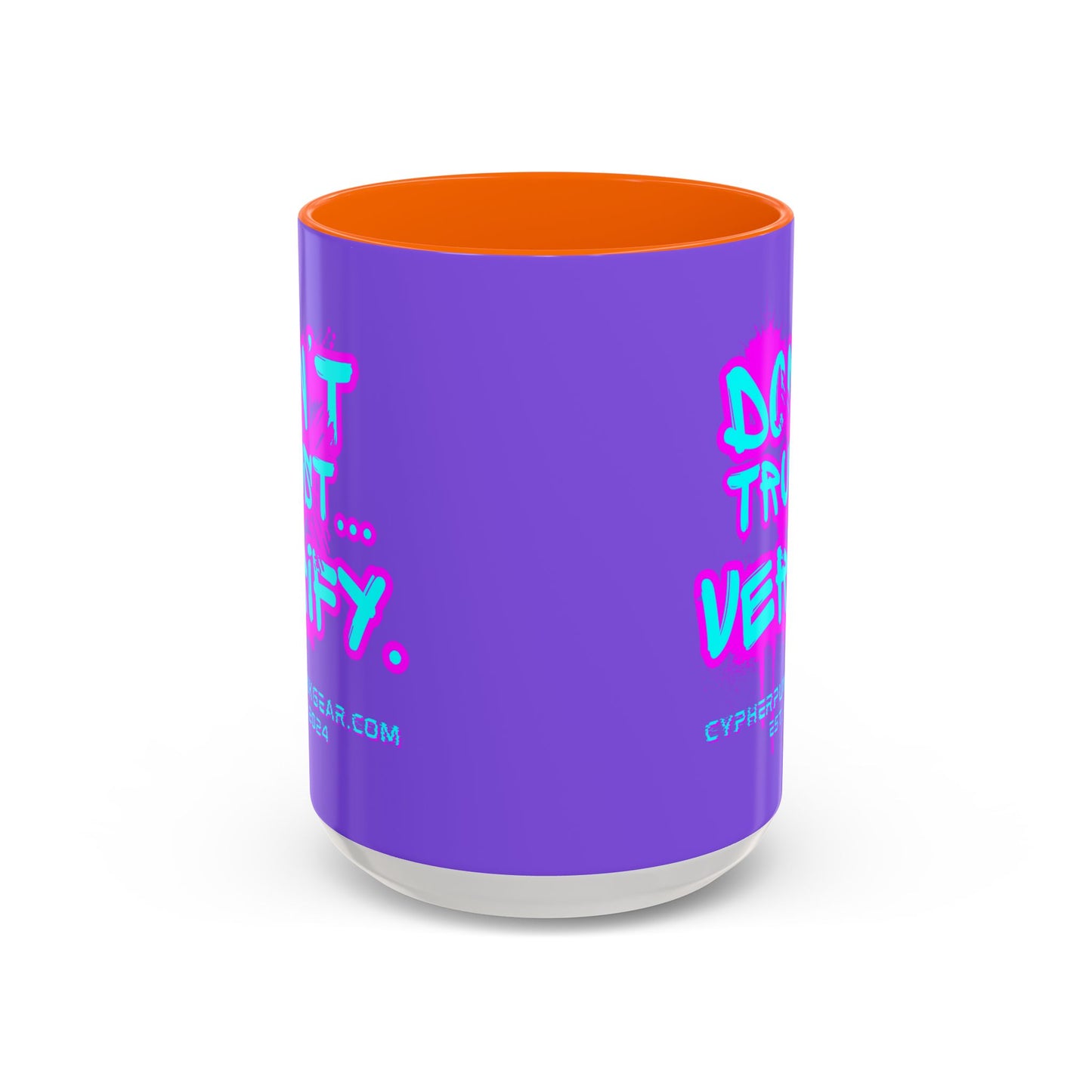 Don't Trust...Verify. Light Purple Accent Mug by cypherpunkgear.com