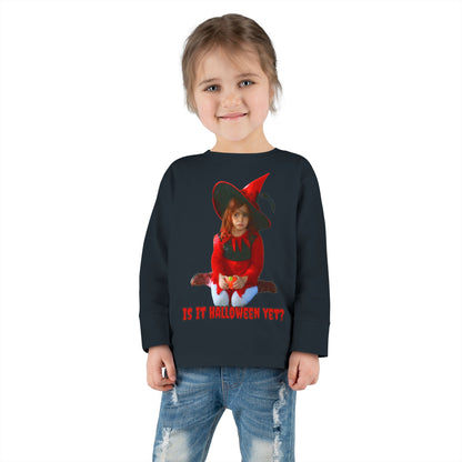 Is it Halloween yet? Toddler Long Sleeve Tee by CreepyCrafts.boo