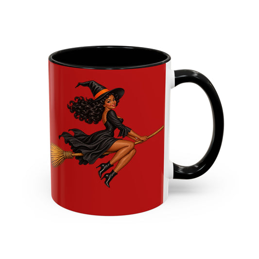 Velvet Vex Red Accent Mug by CreepyCrafts.boo