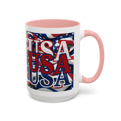 USA Red font Center Patriot Accent Mug by cypherpunkgear.com