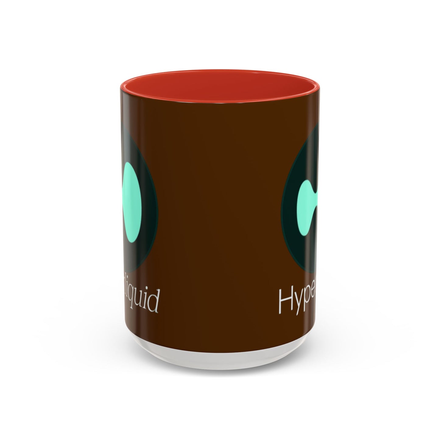 Hyperliquid White font Brown Accent Mug by cypherpunkgear.com