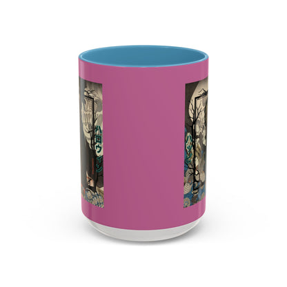 Yōkai Happy Halloween Pink Accent Mug by CreepyCrafts.boo