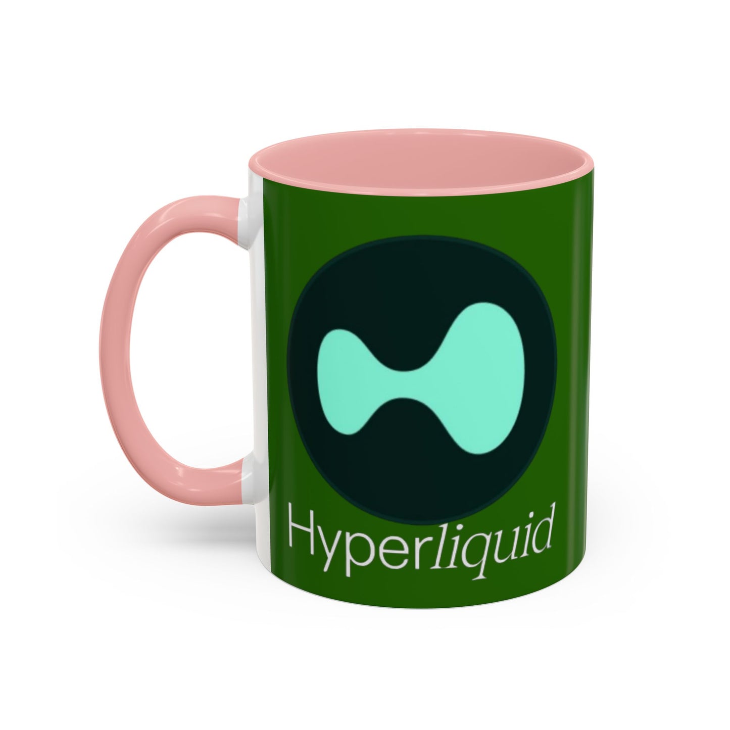 Hyperliquid White font Green Accent Mug by cypherpunkgear.com