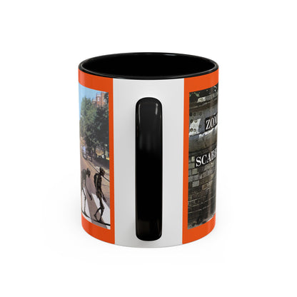 2-sided, Scabby Road Orange Accent Mug by CreepyCrafts.boo