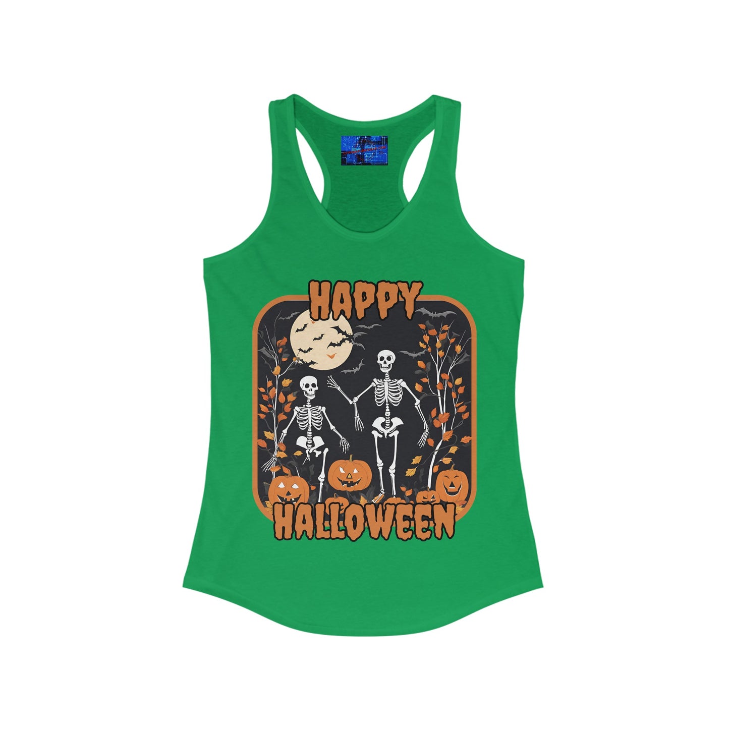 Spooktacular Skeletons of Halloween Women's Racerback Tank Top by cypherpunkgear