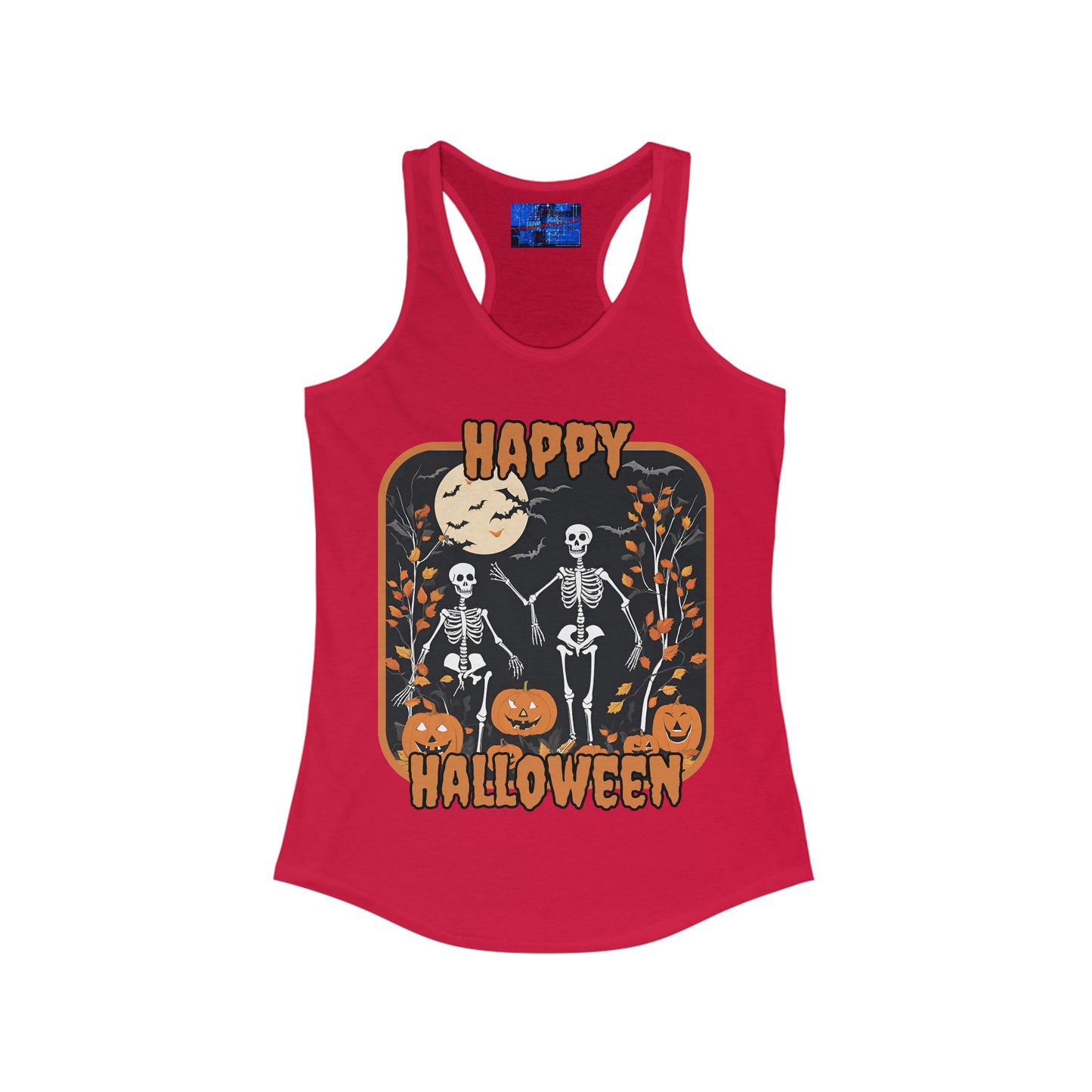 Spooktacular Skeletons of Halloween Women's Racerback Tank Top by cypherpunkgear