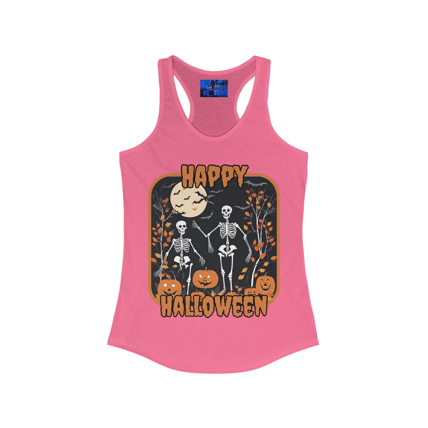 Spooktacular Skeletons of Halloween Women's Racerback Tank Top by cypherpunkgear