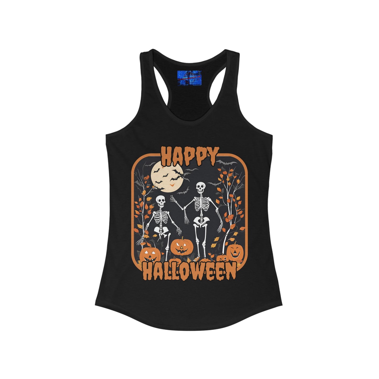 Spooktacular Skeletons of Halloween Women's Racerback Tank Top by cypherpunkgear