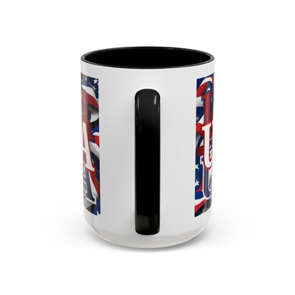 USA White font Center Patriot Accent Mug by cypherpunkgear.com
