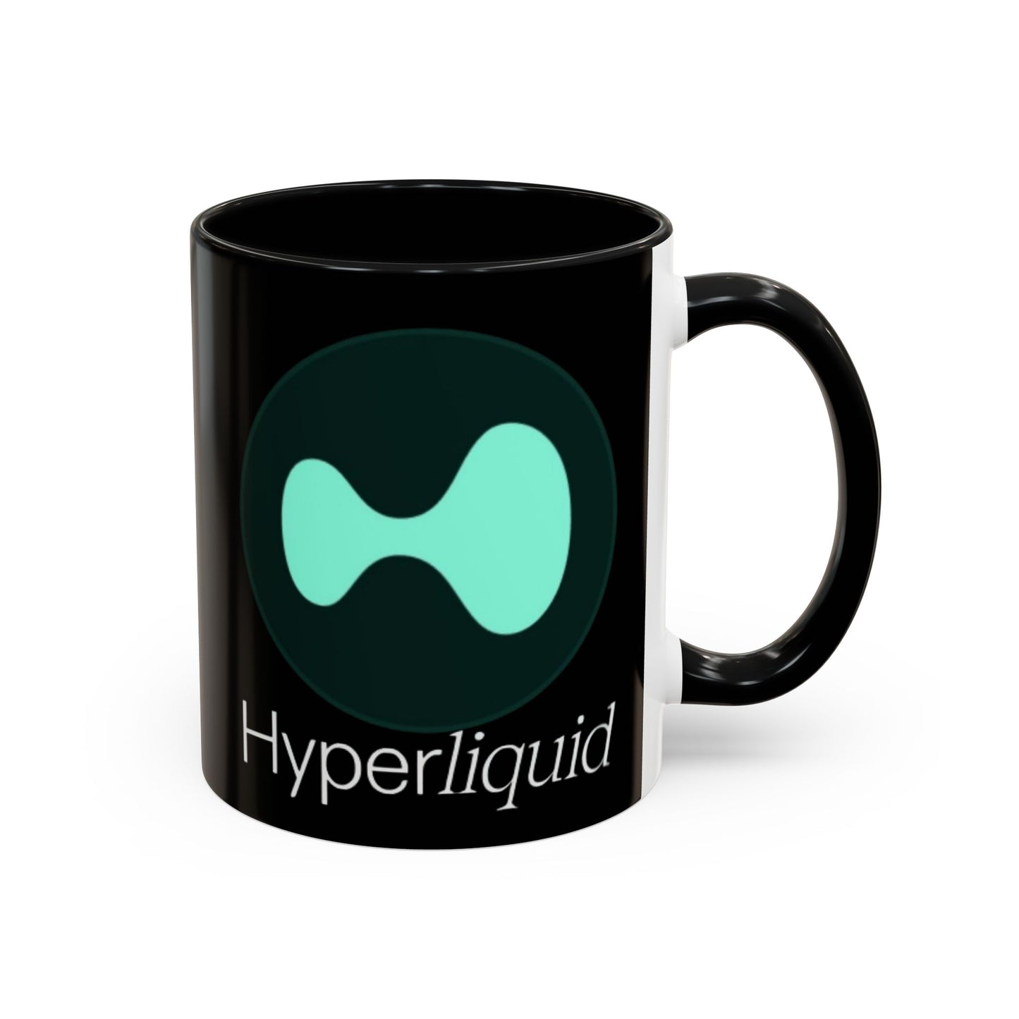 Hyperliquid White font Black Accent Mug by cypherpunkgear.com