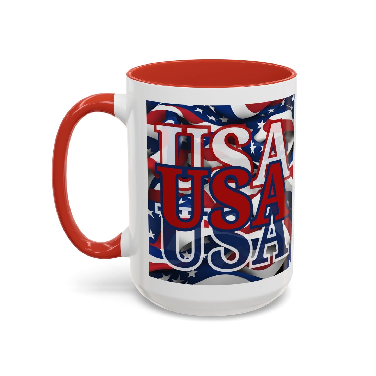 USA Red font Center Patriot Accent Mug by cypherpunkgear.com