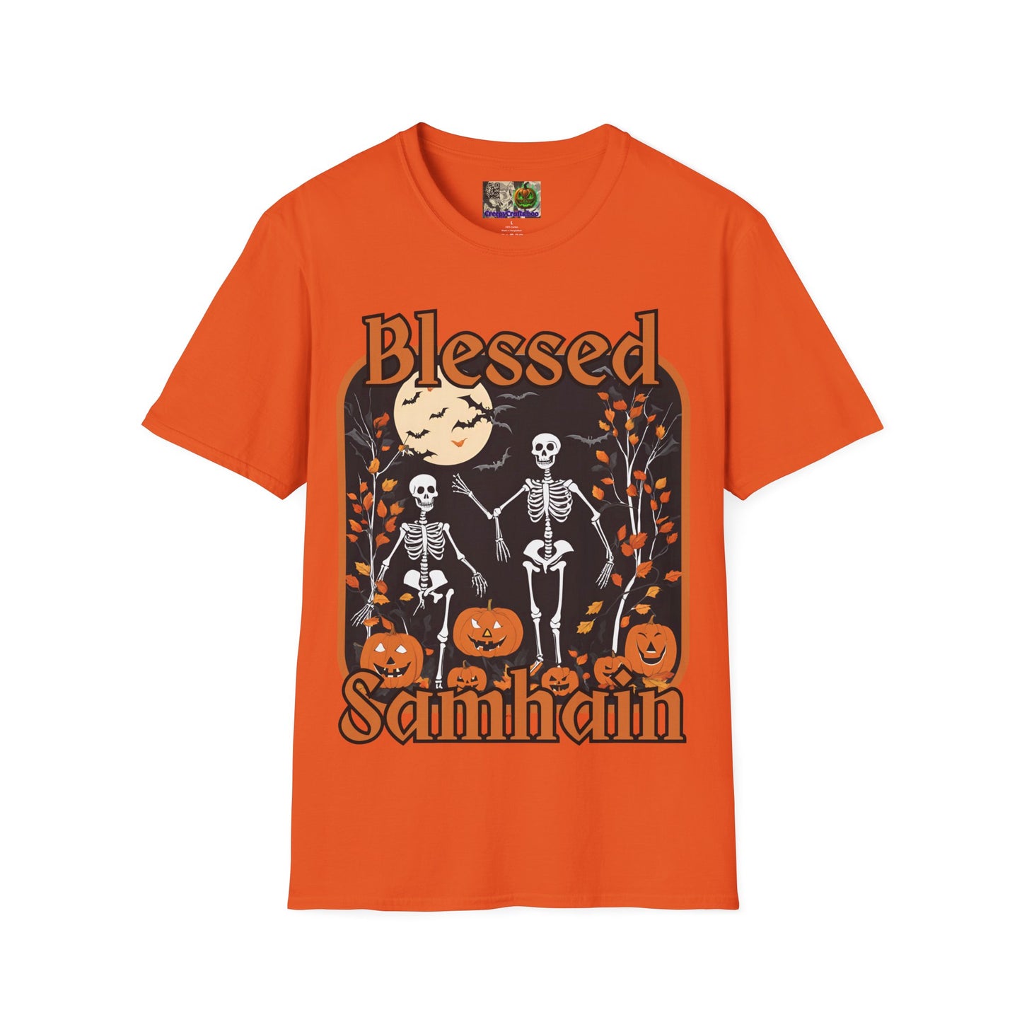 Spooktacular Skeletons of Samhain Light colors Unisex T-Shirt by CreepyCrafts.boo