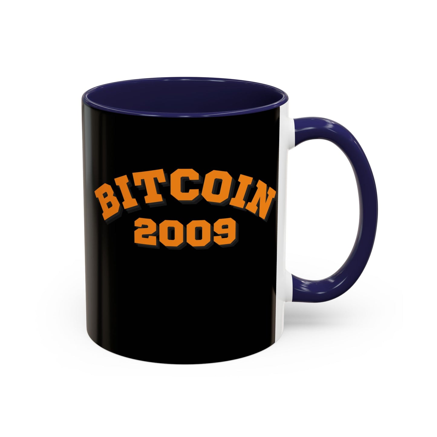 Bitcoin 2009 Black Accent Mug by cypherpunkgear.com