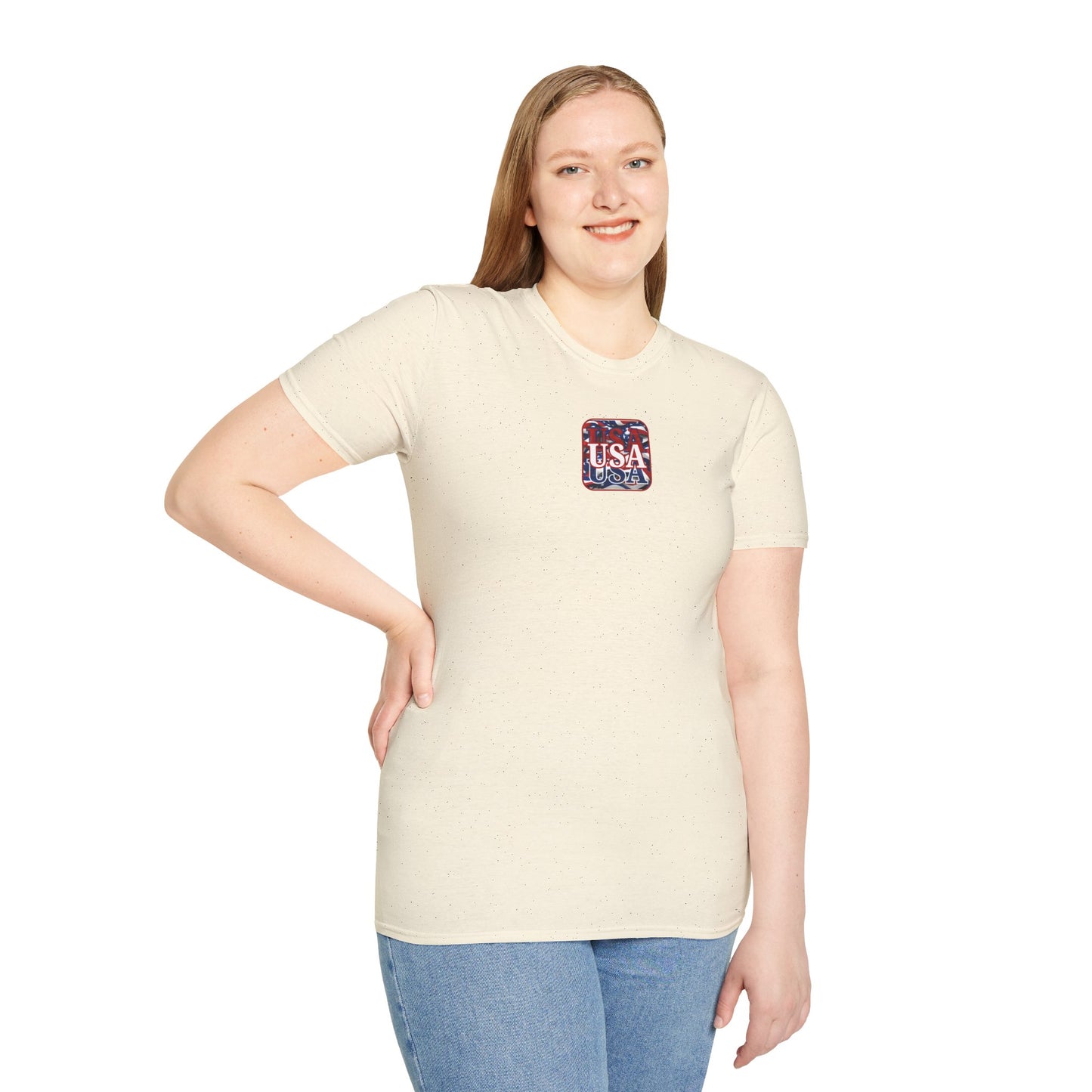 2-sided Red WHITE and Blue USA Patriot Light colors Unisex T-Shirt by cypherpunkgear.com