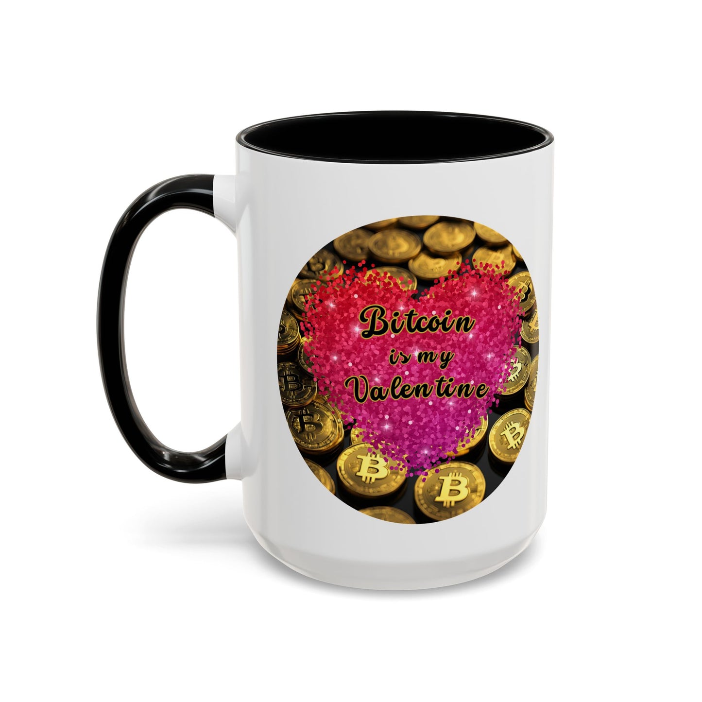 Bitcoin is My Valentine White Accent Mug by cypherpunkgear.com