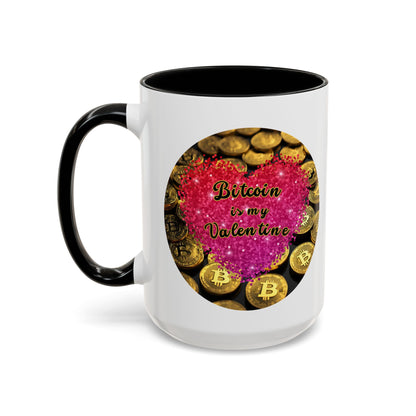 Bitcoin is My Valentine White Accent Mug by cypherpunkgear.com