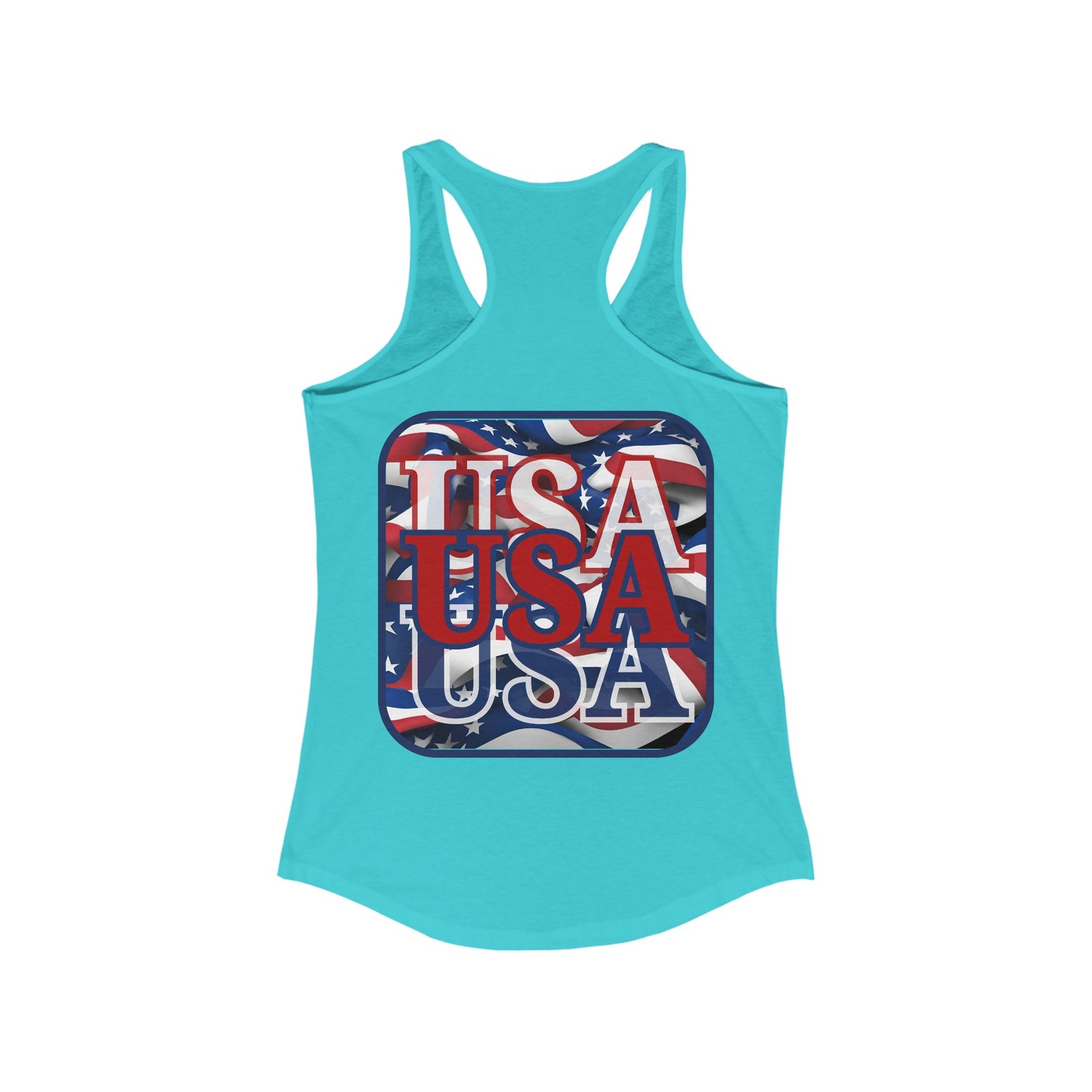 2-sided RED White and Blue USA Patriot Women's Racerback Tank Top by cypherpunkgear