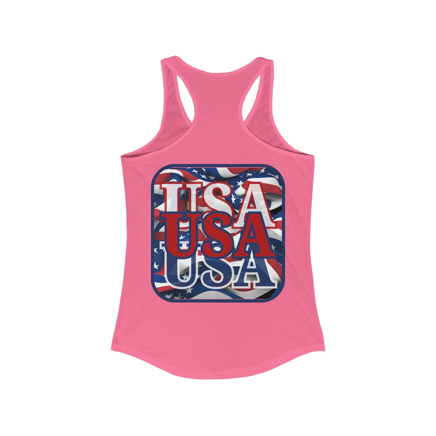 2-sided RED White and Blue USA Patriot Women's Racerback Tank Top by cypherpunkgear