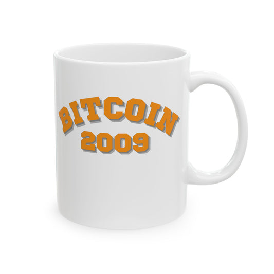 Bitcoin 2009 White Mug by cypherpunkgear.com