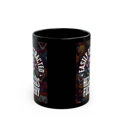 Easily Distracted by Heinous Fuckery Little Jinx Black Mug by cypherpunkgear.com