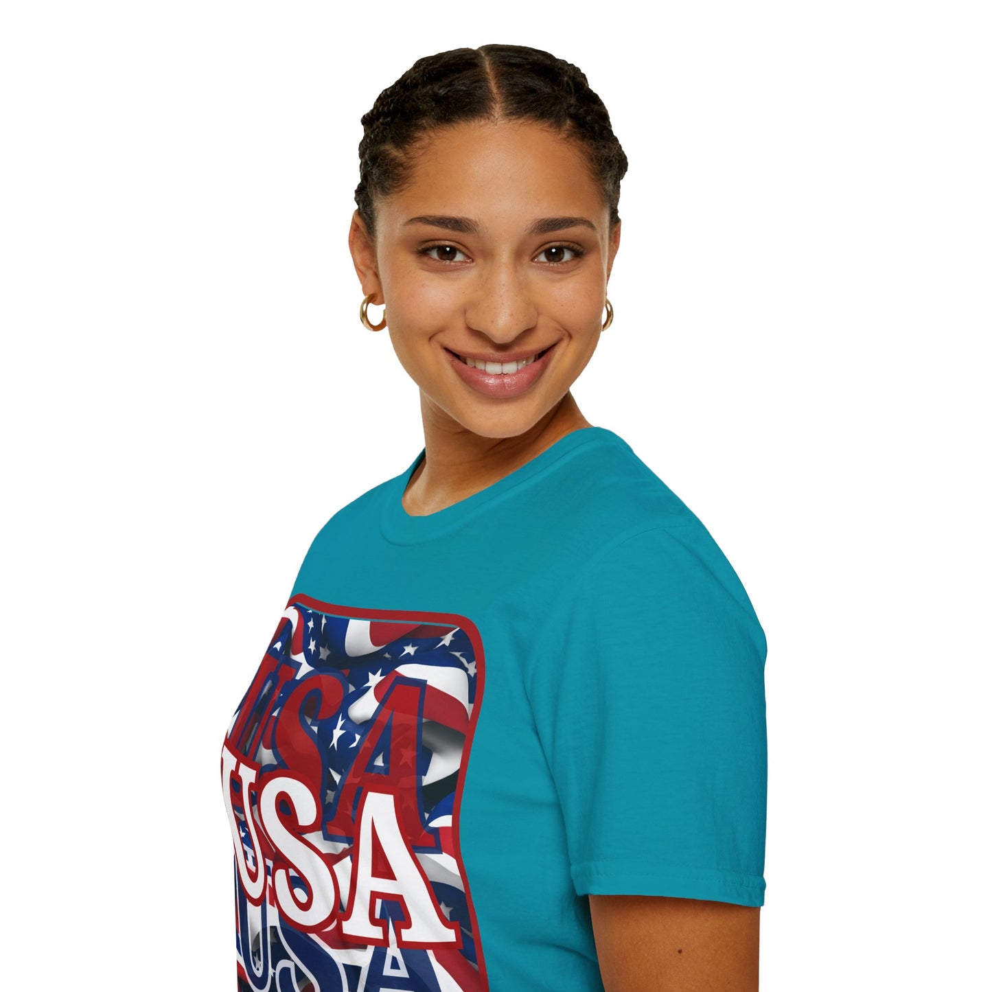 Red WHITE and Blue USA Patriot Dark colors Unisex T-Shirt by cypherpunkgear.com