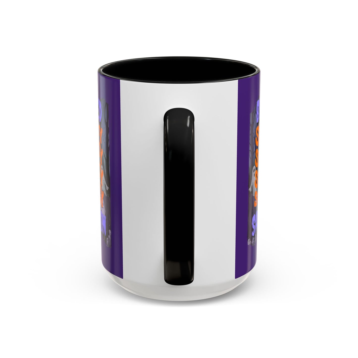Spooky Blessed Samhain Ghost Purple font Accent Mug by CreepyCrafts.boo