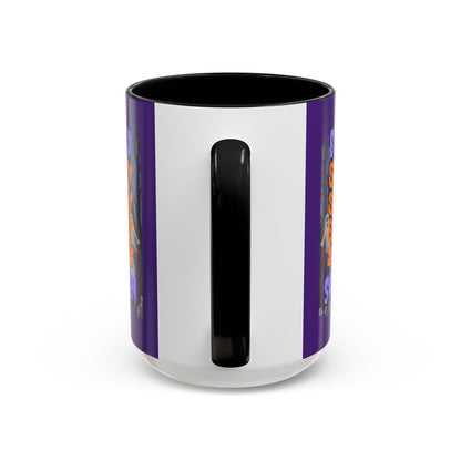 Spooky Blessed Samhain Ghost Purple font Accent Mug by CreepyCrafts.boo