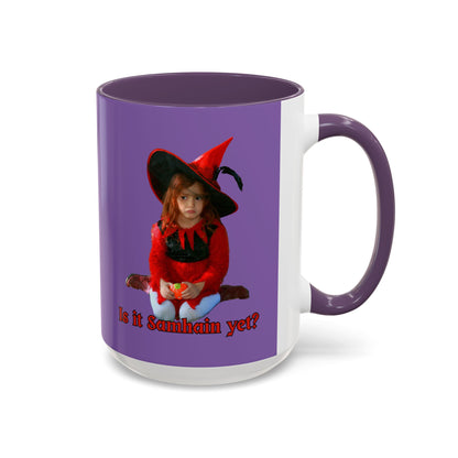 Is it Samhain yet? Light Purple Accent Mug by CreepyCrafts.boo
