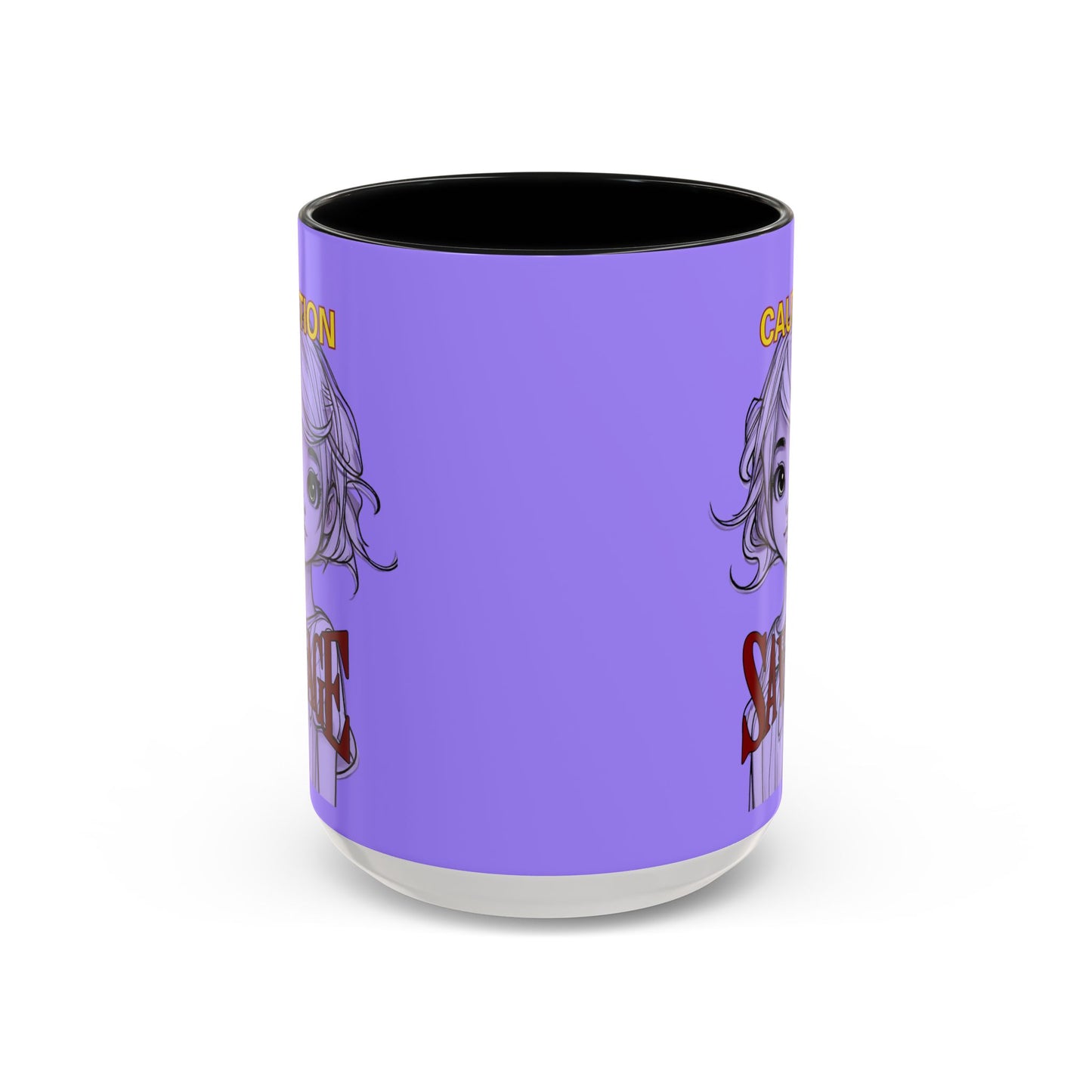 Caution, Savage Light Purple Accent Mug by cypherpunkgear.com