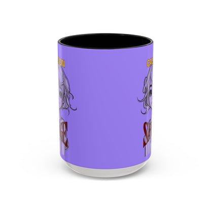 Caution, Savage Light Purple Accent Mug by cypherpunkgear.com