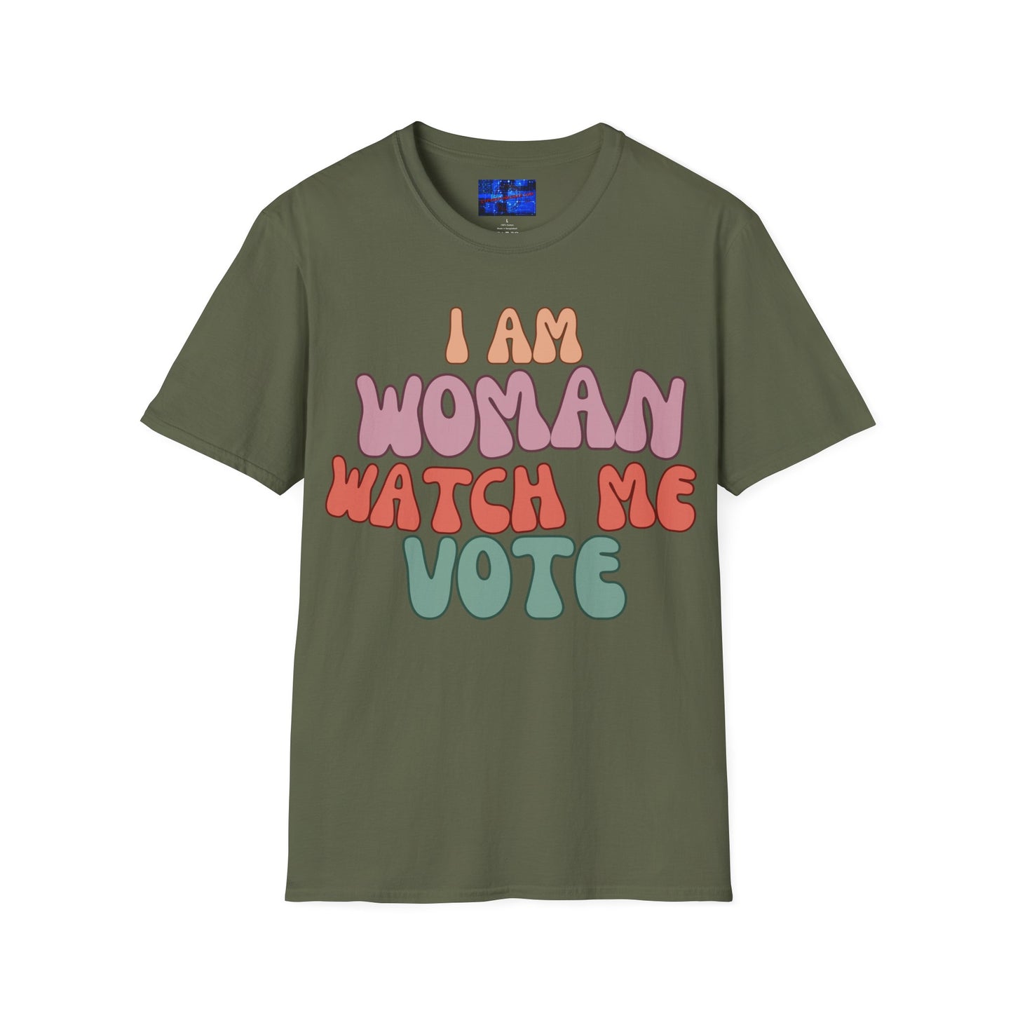 I Am Woman Watch Me Vote Dark colors Unisex T-Shirt by cypherpunkgear.com