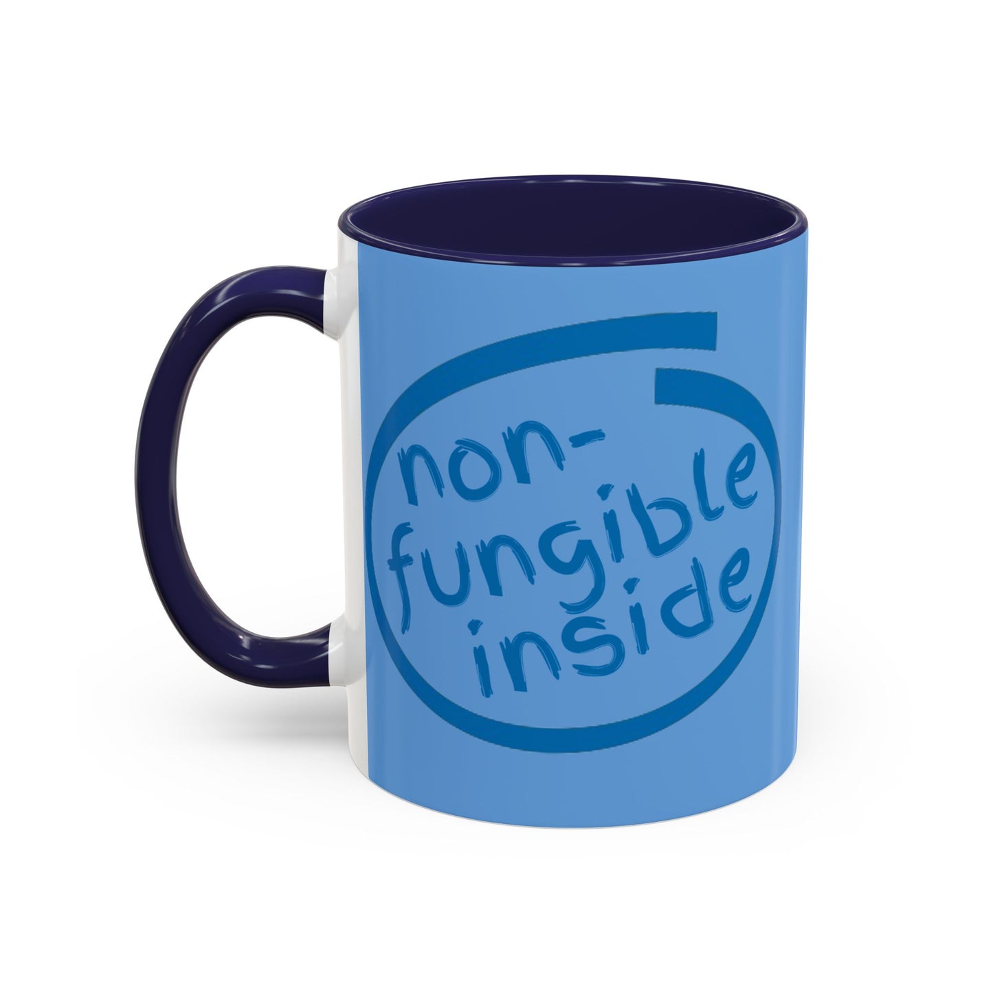 Non-Fungible Inside Light Blue Accent Mug by cypherpunkgear.com