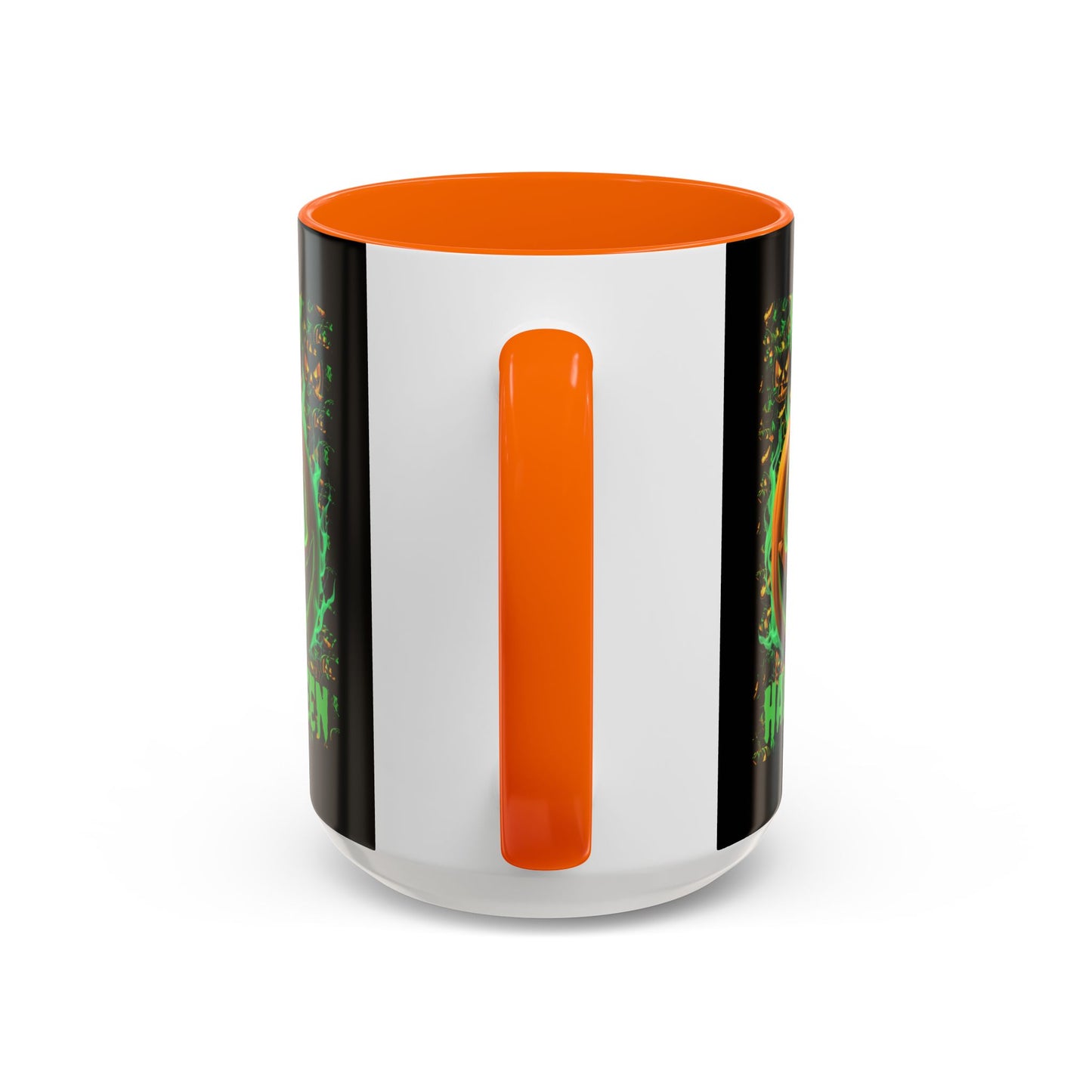 Happy Halloween Green Jack Black Accent Mug by CreepyCrafts.boo