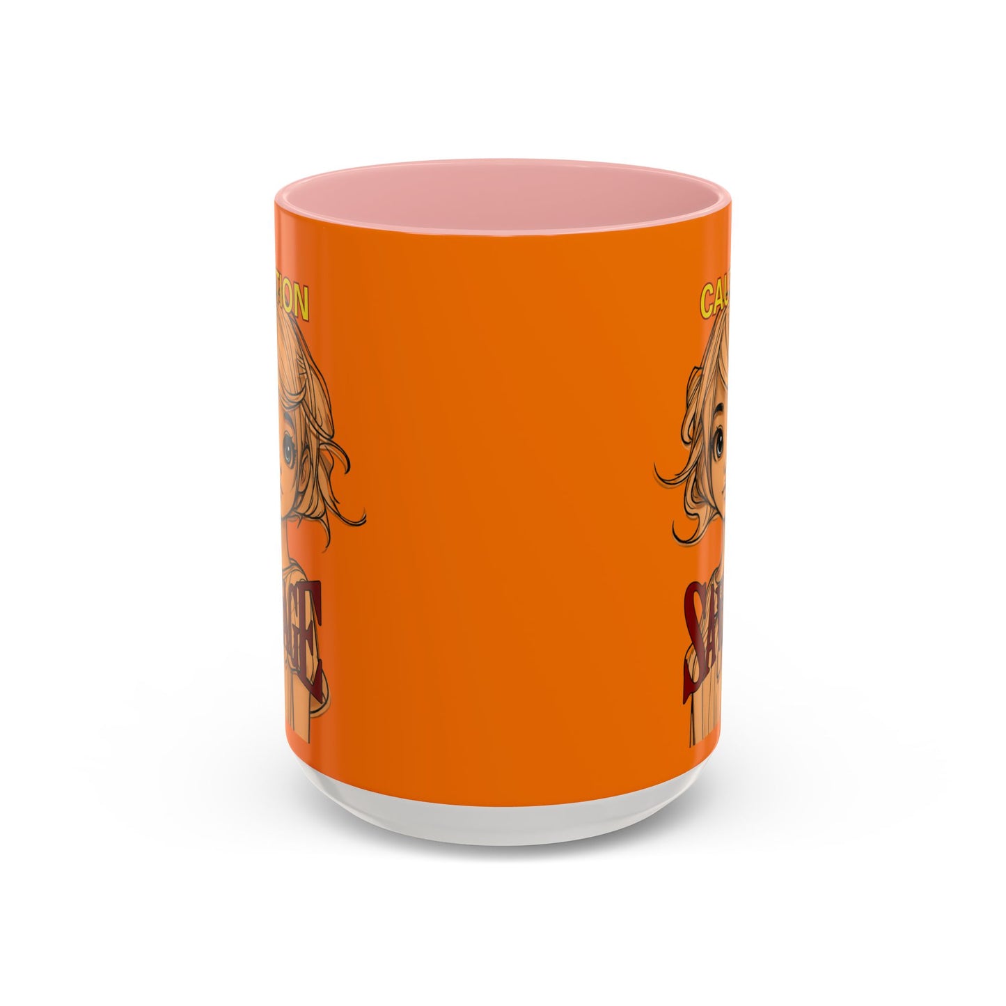 Caution, Savage Orange Accent Mug by cypherpunkgear.com