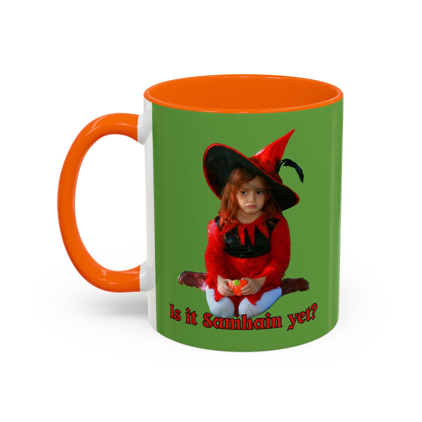 Is it Samhain yet? Green Accent Mug by CreepyCrafts.boo