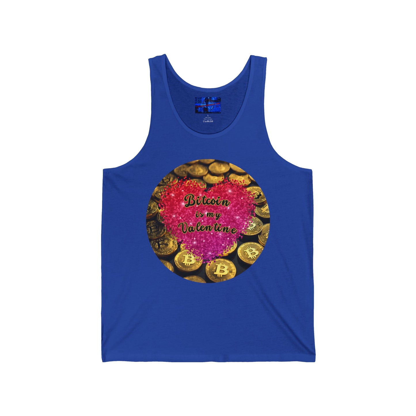 Bitcoin is My Valentine Unisex Jersey Tank Top by cypherpunkgear.com