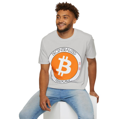 Bitcoin Decentralized Freedom LTcolors Unisex T-Shirt by cypherpunkgear