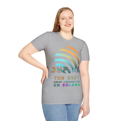 Jupiter (JUP) the best aggregator on Solana Light colors Unisex T-Shirt by cypherpunkgear.com