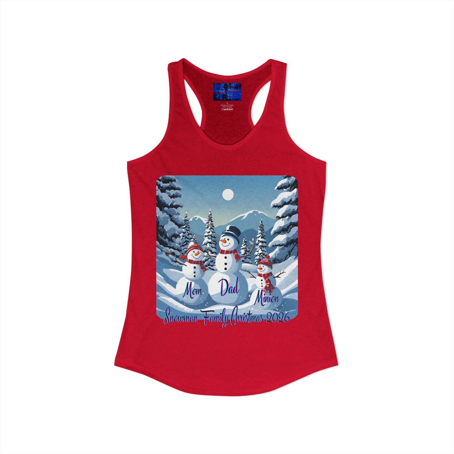 Snowman Family of 3 Women's Racerback Tank Top by cypherpunkgear.com
