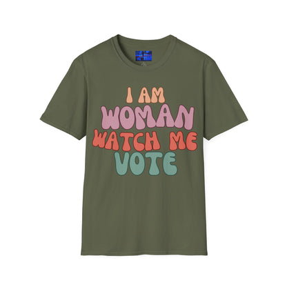 I Am Woman Watch Me Vote DKcolors Unisex T-Shirt by cypherpunkgear.com